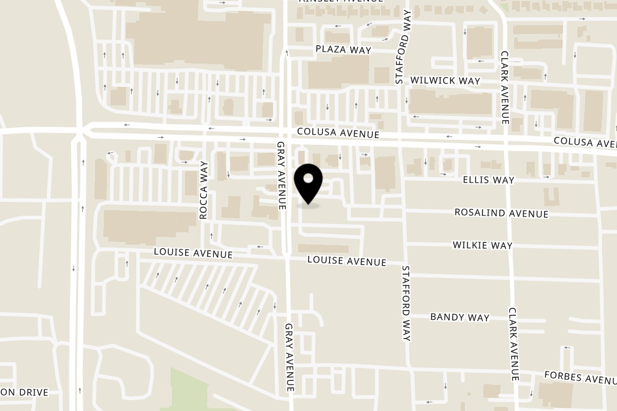 Map showing the location of La Unica's Fresh Mex on 971 Gray Ave UNIT 1 in Yuba City